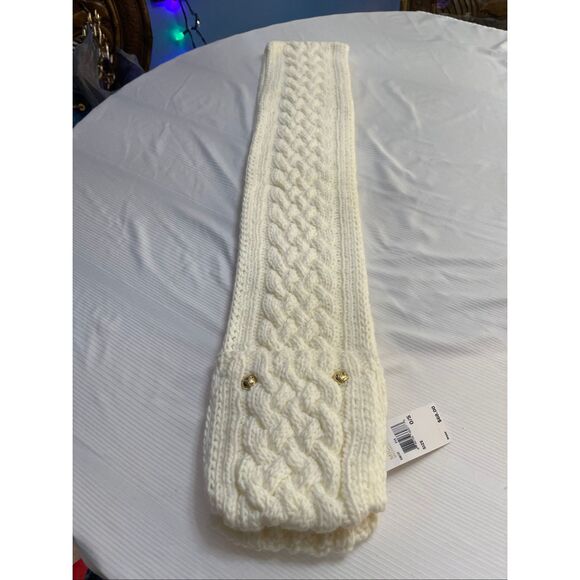 NWT Michael Kors Cream Scarf & Hat 2 Pc Set New - Picture 6 of 10